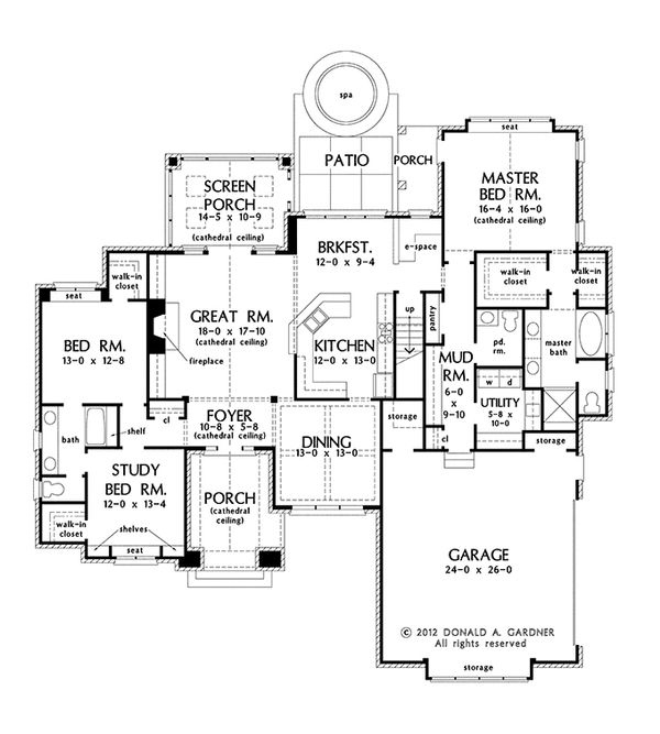 House Design - European Floor Plan - Main Floor Plan #929-956