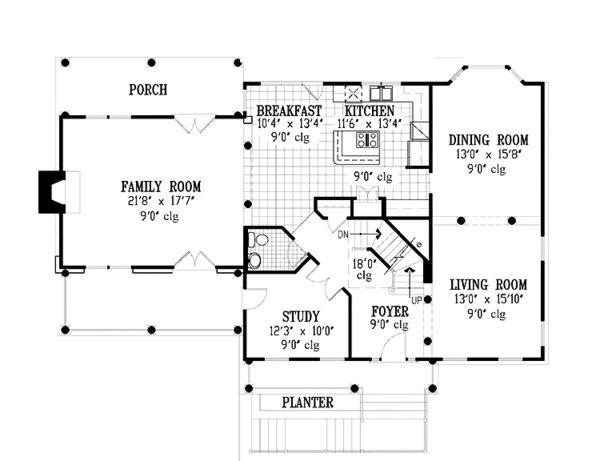 Dream House Plan - Country Floor Plan - Main Floor Plan #953-30