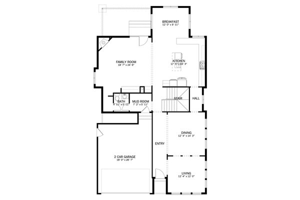 House Blueprint - Craftsman Floor Plan - Main Floor Plan #1060-412