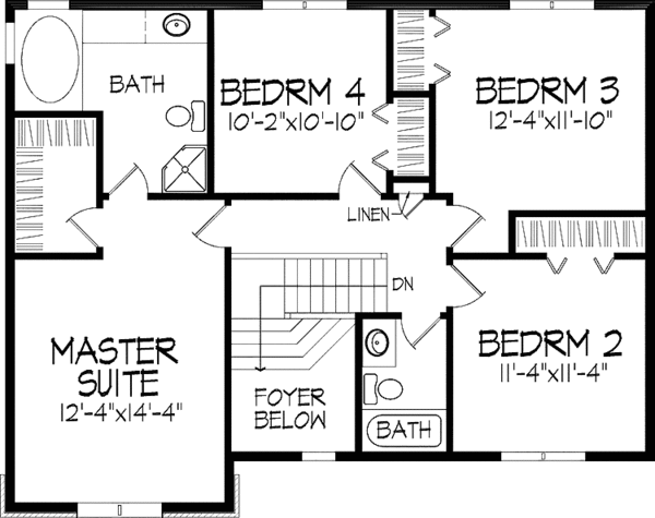 House Plan Design - European Floor Plan - Upper Floor Plan #51-763