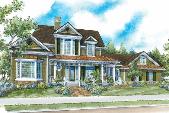 Exterior - Front Elevation 3 for Victorian House Plan #930-197 - 3 bed, 4.5 bath