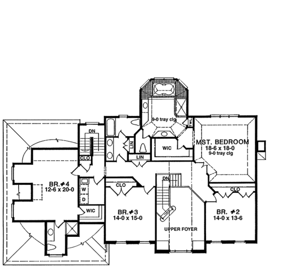 Dream House Plan - Country Floor Plan - Upper Floor Plan #1001-117