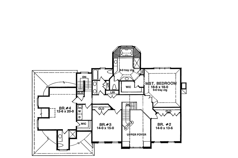 Home Plan - Floor Plan - Upper Floor for Country House Plan #1001-117 - 4 bed, 3.5 bath