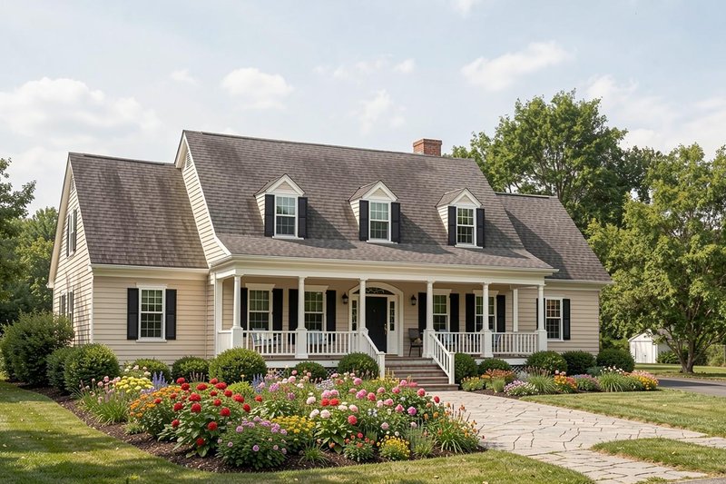 Architectural House Design - Exterior - Front Elevation 2 for Classical House Plan #137-298 - 4 bed, 3 bath