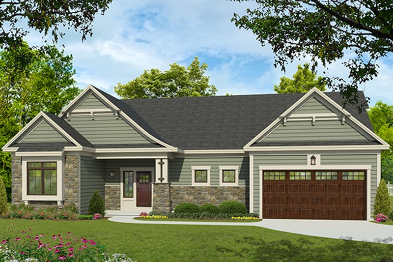 Architectural House Design - Ranch Exterior - Front Elevation Plan #1010-189