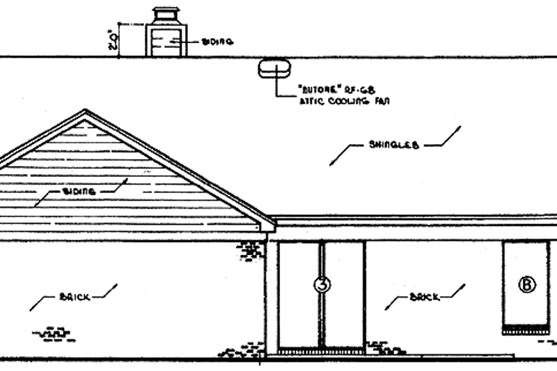 Dream House Plan - Exterior - Rear Elevation for Traditional House Plan #45-404 - 3 bed, 2 bath