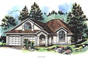 Ranch Exterior - Front Elevation Plan #18-131