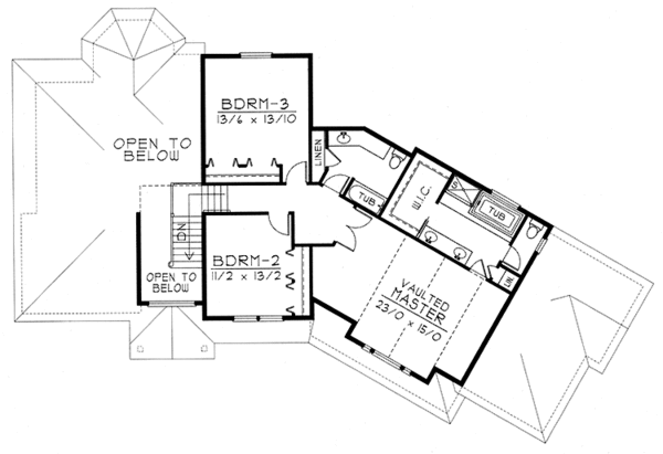 Architectural House Design - Traditional Floor Plan - Upper Floor Plan #1037-13