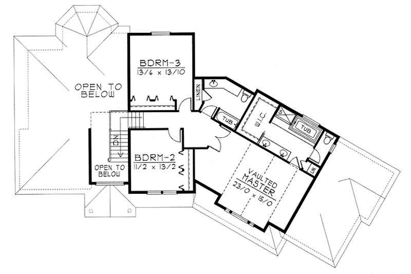 Dream House Plan - Floor Plan - Upper Floor for Traditional House Plan #1037-13 - 3 bed, 2.5 bath