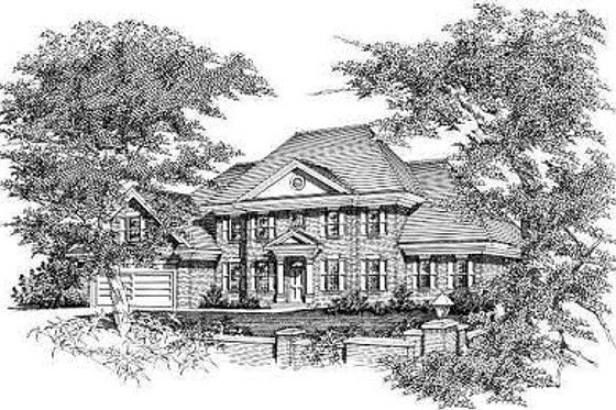 Exterior - Front Elevation for European House Plan #329-272 - 4 bed, 3 bath