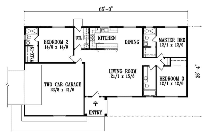 Dream House Plan - Floor Plan - Main Floor for Adobe / Southwestern House Plan #1-1290 - 3 bed, 3 bath