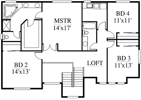 Architectural House Design - Contemporary Floor Plan - Upper Floor Plan #951-22