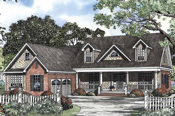 Exterior - Front Elevation 3 for Country House Plan #17-3043 - 4 bed, 2.5 bath