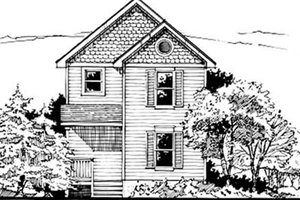 Cottage Exterior - Front Elevation Plan #50-237
