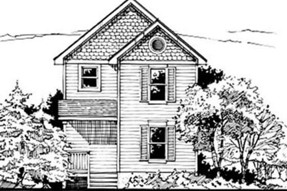 Exterior - Front Elevation for Cottage House Plan #50-237 - 3 bed, 1.5 bath