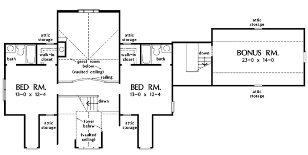 House Plan Design - Country Floor Plan - Upper Floor Plan #929-791