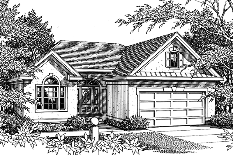 House Blueprint - Country Exterior - Front Elevation Plan #1037-5