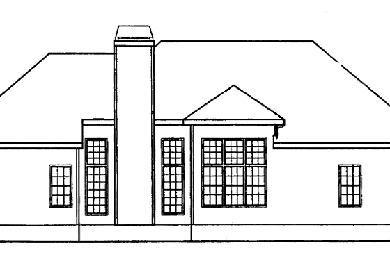 Exterior - Rear Elevation for Country House Plan #927-181 - 4 bed, 3 bath