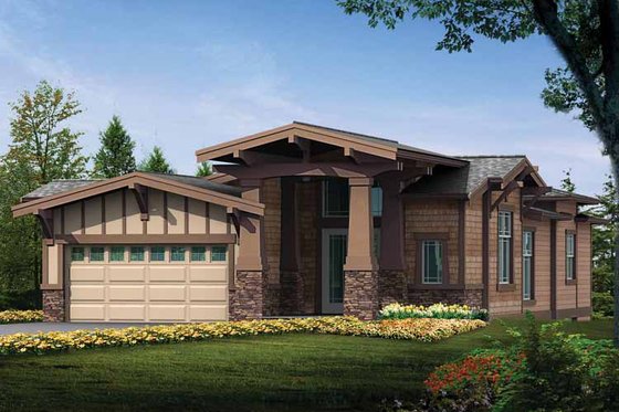 Exterior - Front Elevation 3 for Craftsman House Plan #132-277 - 4 bed, 4.5 bath