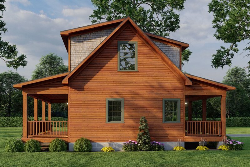 House Plan Design - Exterior - Other Elevation 4 for Cabin House Plan #923-360 - 2 bed, 2 bath