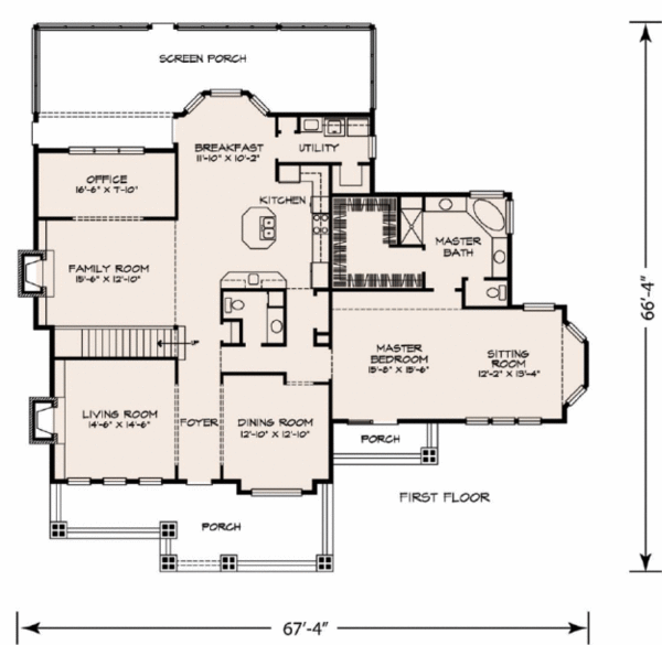Bungalow Floor Plan - Main Floor Plan #140-140