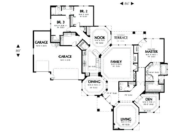 Home Plan - Mediterranean Floor Plan - Main Floor Plan #48-295