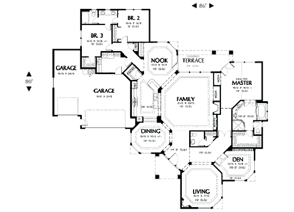 Mediterranean Floor Plan - Main Floor Plan #48-295
