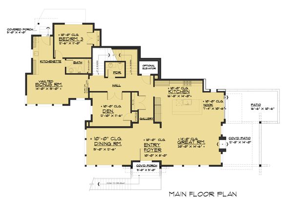 Modern Floor Plan - Main Floor Plan #1066-43