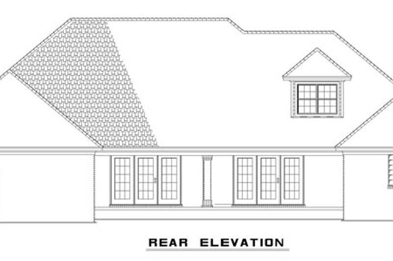 House Design - Exterior - Rear Elevation for Traditional House Plan #17-3457 - 3 bed, 2.5 bath
