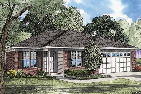 Exterior - Front Elevation 3 for Ranch House Plan #17-3063 - 3 bed, 2 bath