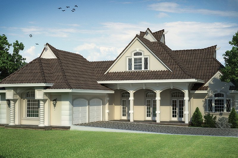 Home Plan - Exterior - Front Elevation 4 for European House Plan #45-568 - 3 bed, 2.5 bath