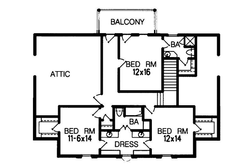 Dream House Plan - Floor Plan - Upper Floor for Country House Plan #15-356 - 5 bed, 4.5 bath