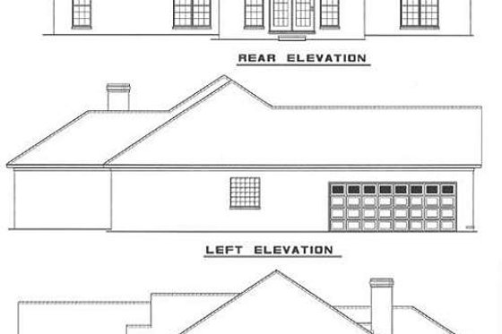 Exterior - Rear Elevation for Contemporary House Plan #17-149 - 3 bed, 2 bath