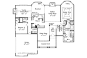 Colonial Style House Plan - 5 Beds 4 Baths 2858 Sq/Ft Plan #927-849 