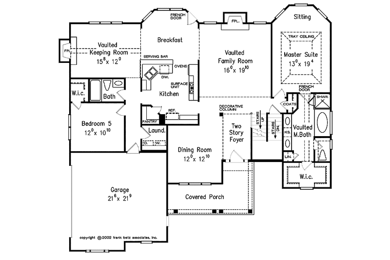 House Blueprint - Floor Plan - Main Floor for Colonial House Plan #927-849 - 5 bed, 4 bath