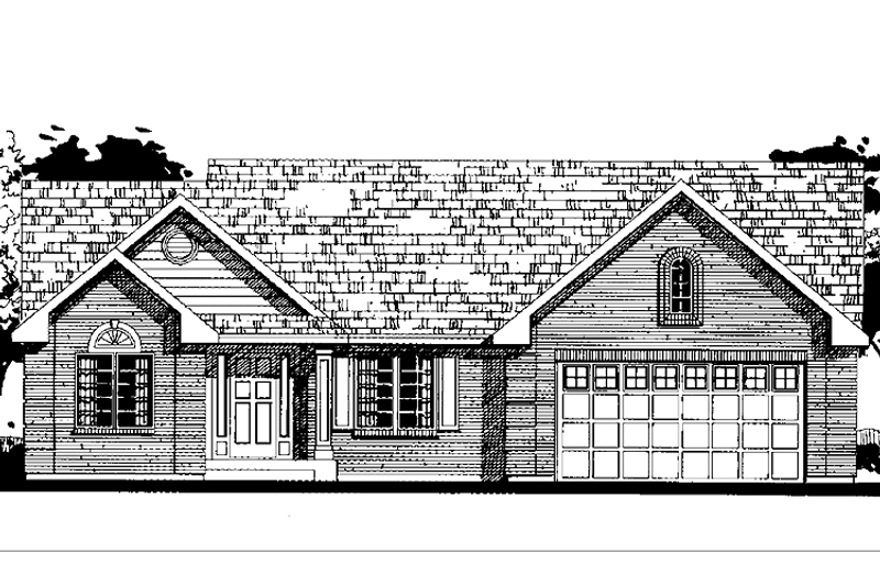 Architectural House Design - Exterior - Front Elevation 3 for Country House Plan #300-118 - 3 bed, 2 bath