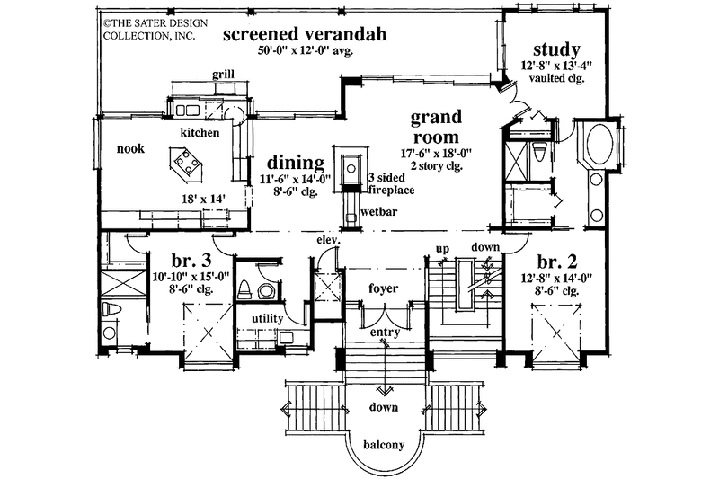 Home Plan - Floor Plan - Main Floor for Country House Plan #930-33 - 3 bed, 3.5 bath
