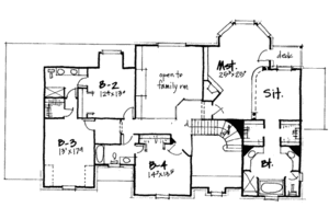 Floor Plan - Upper Floor for European House Plan #308-104 - 4 bed, 3.5 bath