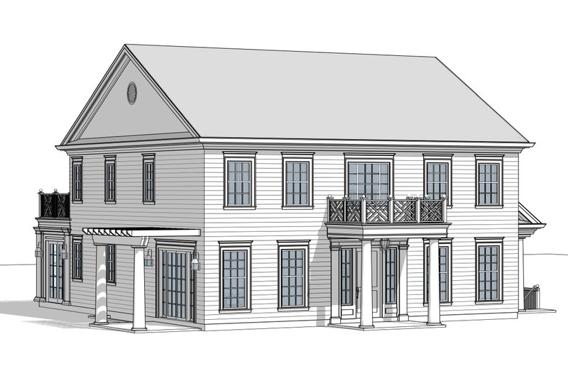 House Blueprint - Exterior - Front Elevation 5 for Traditional House Plan #1114-94 - 4 bed, 3.5 bath
