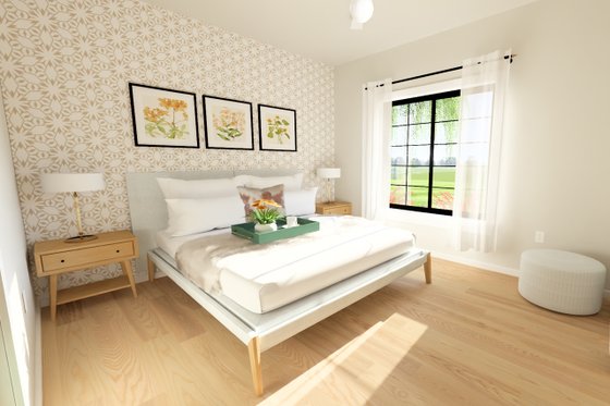 Interior - Master Bedroom for Farmhouse House Plan #126-295 - 1 bed, 1 bath