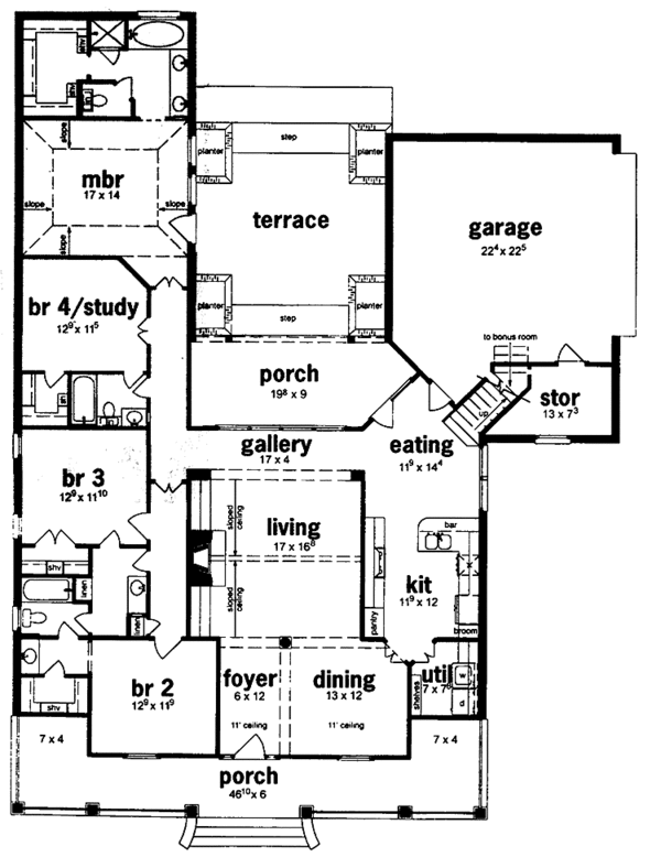 House Plan Design - Classical Floor Plan - Main Floor Plan #36-556