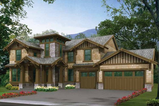 Exterior - Front Elevation 3 for Craftsman House Plan #132-319 - 3 bed, 2.5 bath
