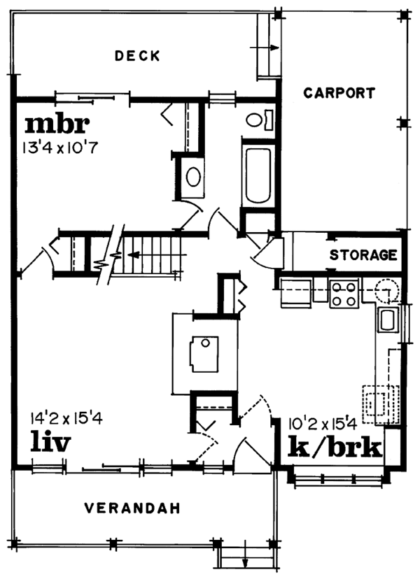 House Design - Country Floor Plan - Main Floor Plan #47-917
