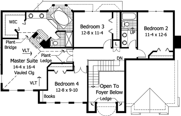 Dream House Plan - Traditional Floor Plan - Upper Floor Plan #51-932
