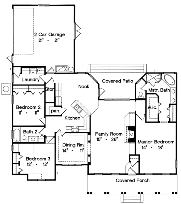 House Design - Country Floor Plan - Main Floor Plan #417-642