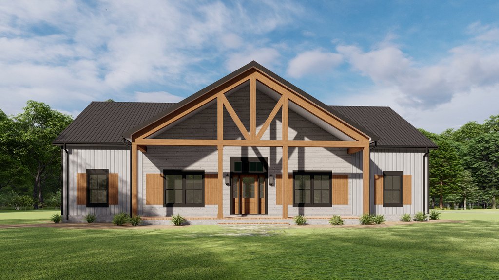 Exterior - Front Elevation 2 for Barndominium House Plan #1092-71 - 3 bed, 2 bath