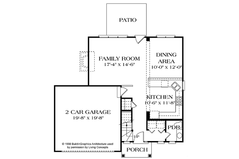 Architectural House Design - Floor Plan - Main Floor for Colonial House Plan #453-265 - 3 bed, 2.5 bath
