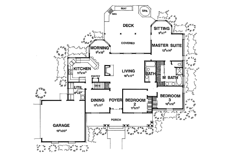 Home Plan - Floor Plan - Main Floor for Country House Plan #472-64 - 3 bed, 2 bath