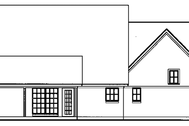 House Blueprint - Exterior - Rear Elevation for Country House Plan #42-710 - 3 bed, 2.5 bath
