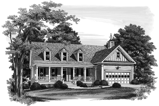 Exterior - Front Elevation 3 for Country House Plan #927-559 - 4 bed, 3 bath